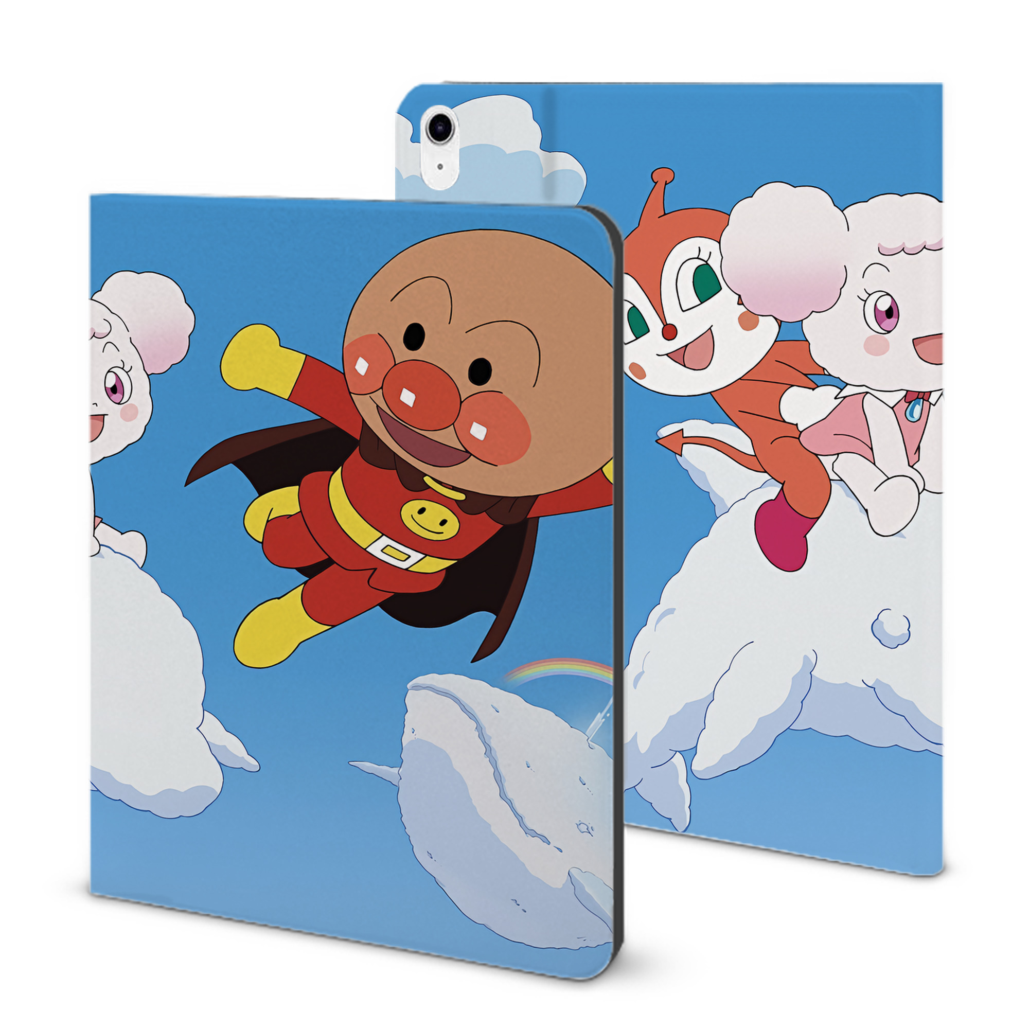（画像用） アンパンマン Anpanman IPad ケース ブック型 PUレザー TPU 耐衝撃 軽量 薄型 ペン収納なし 全面保護 IPad 各モデル対応